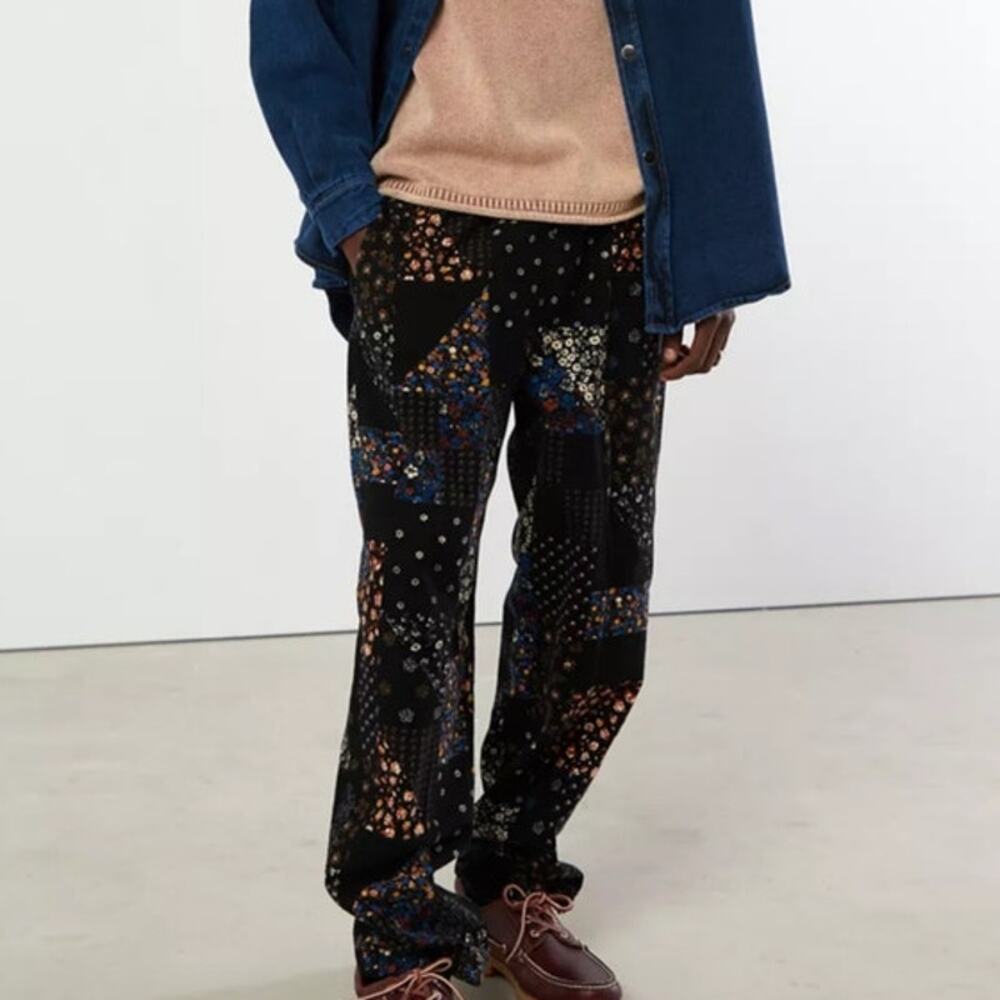 Men's Urban Outfitters Patchwork Floral Pattern Beach Casual Pant Sz Small